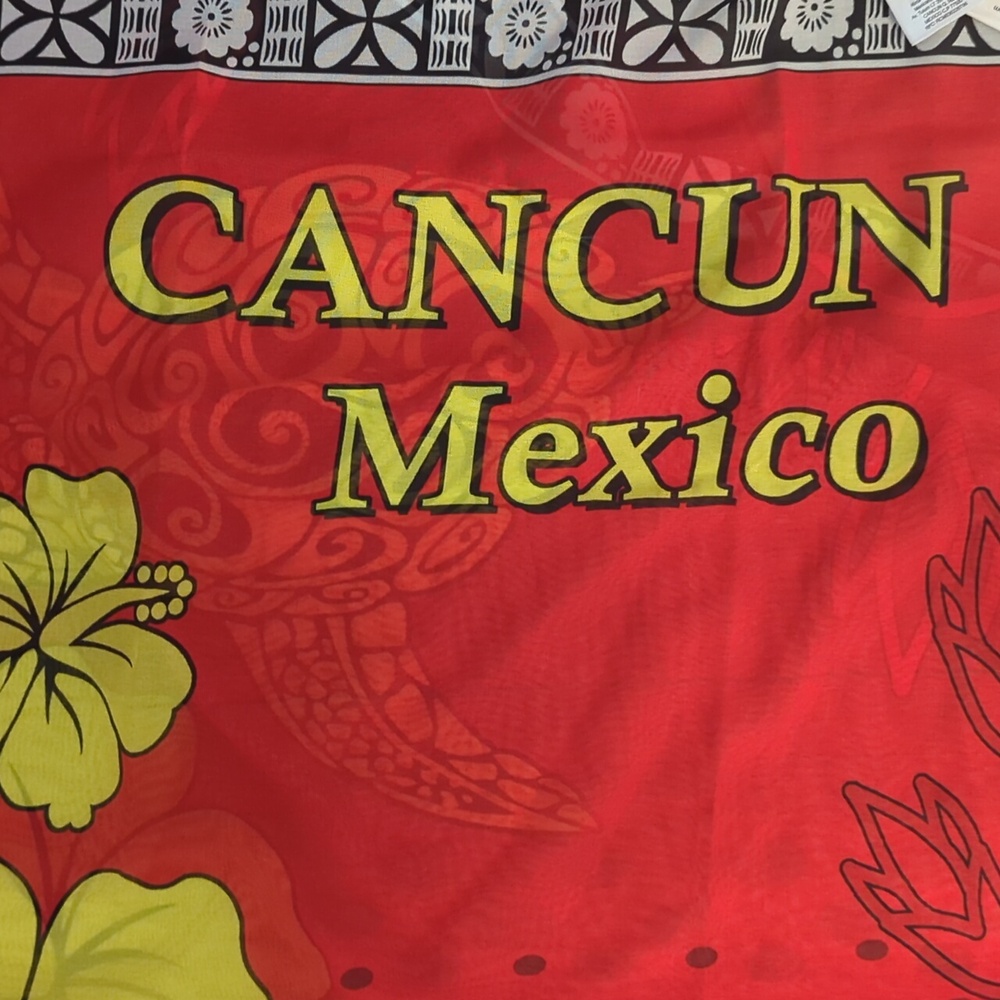 NWT Cancun Vibrant Floral Sheer Wrap Drape Scarf Swim Cover 42" X 70" - Picture 5 of 6